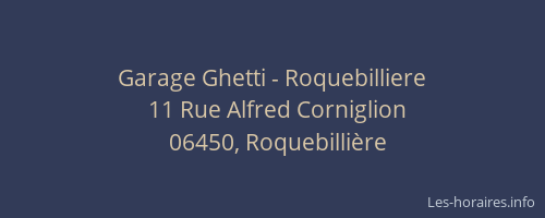 Garage Ghetti - Roquebilliere