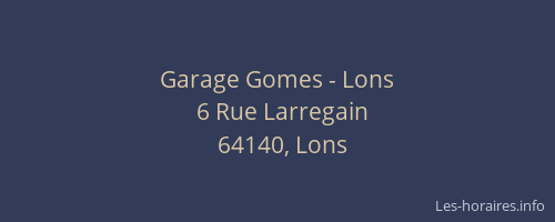 Garage Gomes - Lons