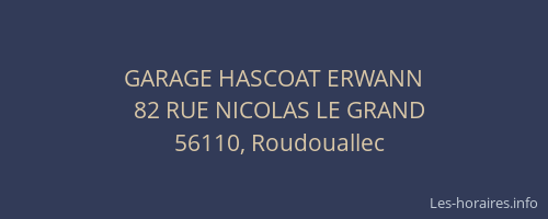 GARAGE HASCOAT ERWANN