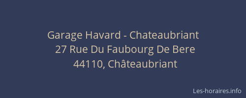 Garage Havard - Chateaubriant