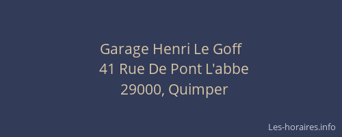 Garage Henri Le Goff