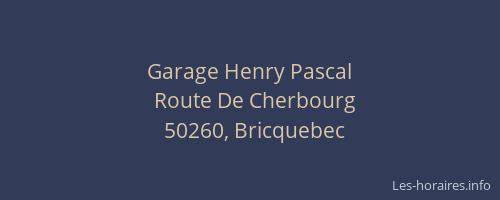 Garage Henry Pascal