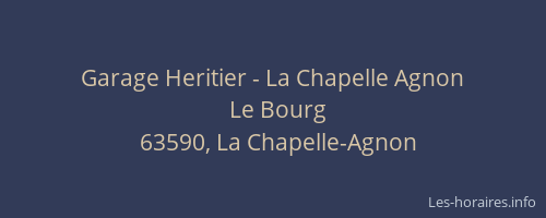 Garage Heritier - La Chapelle Agnon