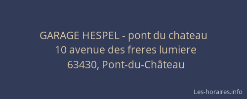 GARAGE HESPEL - pont du chateau