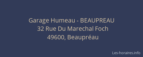 Garage Humeau - BEAUPREAU