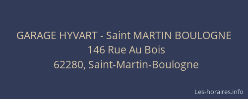 GARAGE HYVART - Saint MARTIN BOULOGNE