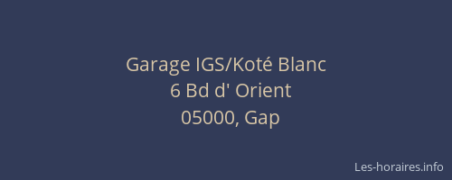 Garage IGS/Koté Blanc