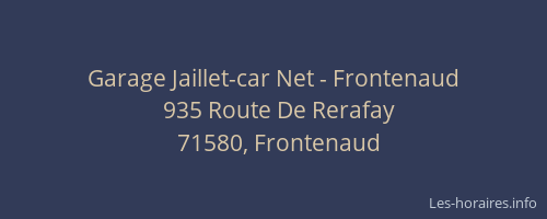 Garage Jaillet-car Net - Frontenaud