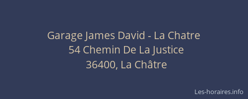 Garage James David - La Chatre