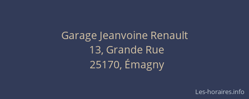 Garage Jeanvoine Renault