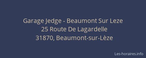 Garage Jedge - Beaumont Sur Leze
