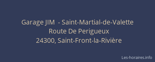 Garage JIM  - Saint-Martial-de-Valette