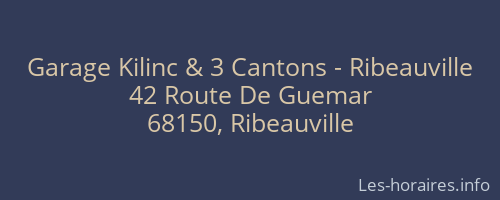 Garage Kilinc & 3 Cantons - Ribeauville