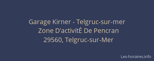 Garage Kirner - Telgruc-sur-mer