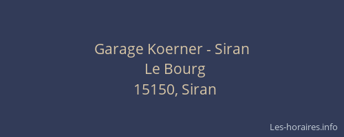 Garage Koerner - Siran