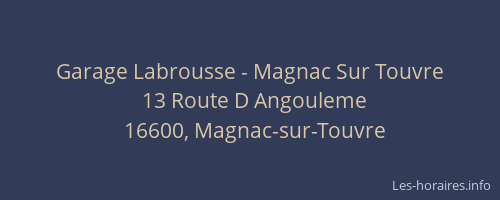 Garage Labrousse - Magnac Sur Touvre