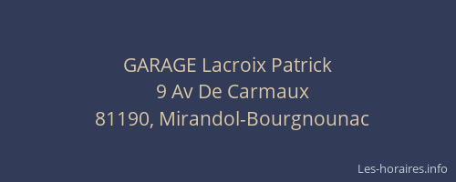GARAGE Lacroix Patrick