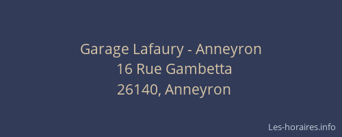 Garage Lafaury - Anneyron