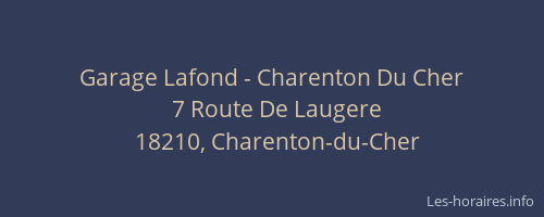 Garage Lafond - Charenton Du Cher