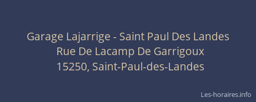 Garage Lajarrige - Saint Paul Des Landes