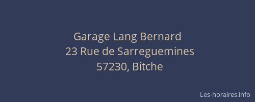 Garage Lang Bernard