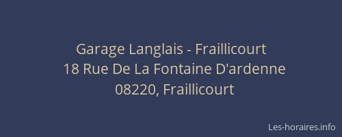 Garage Langlais - Fraillicourt