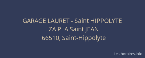 GARAGE LAURET - Saint HIPPOLYTE