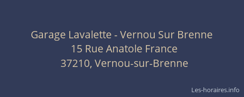 Garage Lavalette - Vernou Sur Brenne