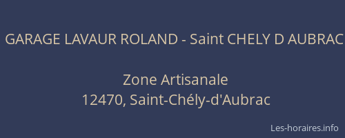 GARAGE LAVAUR ROLAND - Saint CHELY D AUBRAC