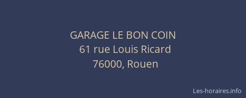 GARAGE LE BON COIN