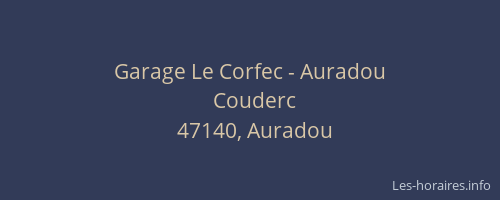 Garage Le Corfec - Auradou