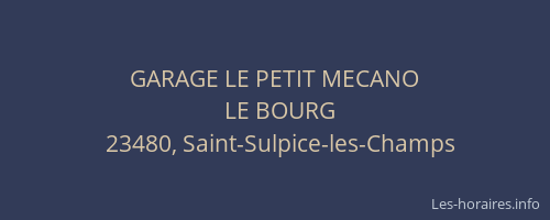 GARAGE LE PETIT MECANO