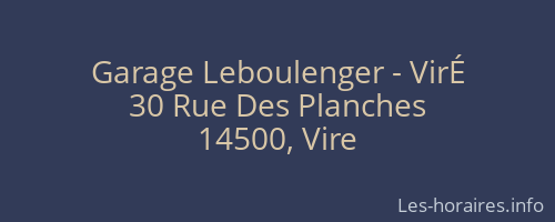 Garage Leboulenger - VirÉ