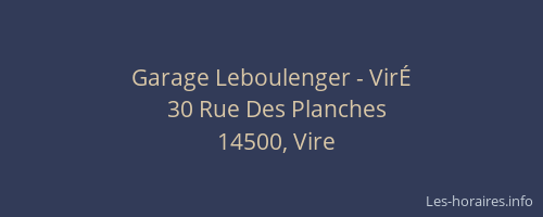 Garage Leboulenger - VirÉ
