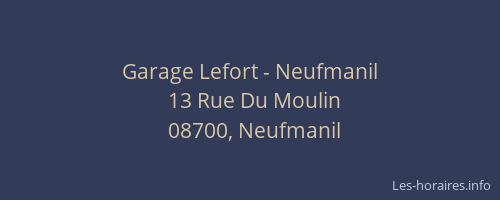 Garage Lefort - Neufmanil
