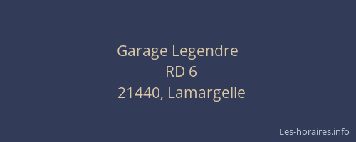 Garage Legendre