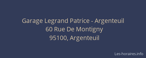 Garage Legrand Patrice - Argenteuil
