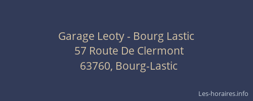 Garage Leoty - Bourg Lastic