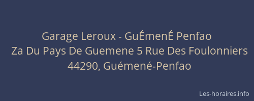 Garage Leroux - GuÉmenÉ Penfao