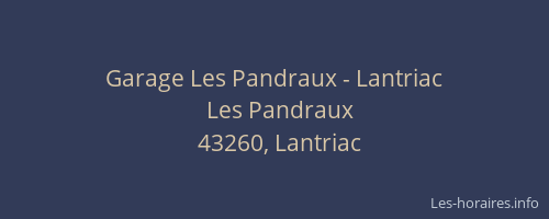 Garage Les Pandraux - Lantriac