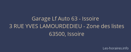 Garage Lf Auto 63 - Issoire