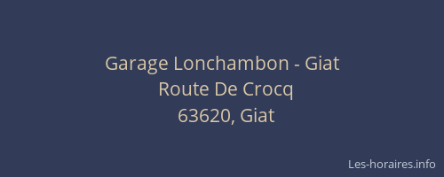 Garage Lonchambon - Giat