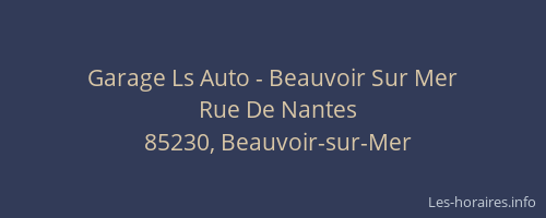 Garage Ls Auto - Beauvoir Sur Mer