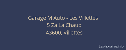 Garage M Auto - Les Villettes