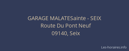 GARAGE MALATESainte - SEIX
