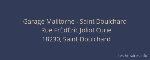 Garage Malitorne - Saint Doulchard