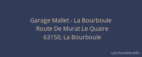 Garage Mallet - La Bourboule