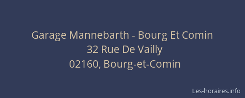 Garage Mannebarth - Bourg Et Comin