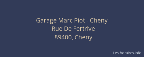 Garage Marc Piot - Cheny