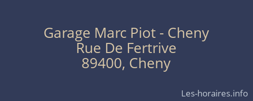 Garage Marc Piot - Cheny